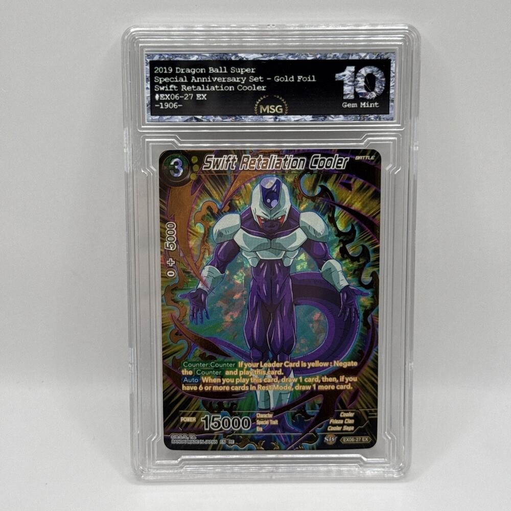 Swift Retaliation Cooler Alt Art GOLD Foil Dragon Ball Super Graded 10 Gem Mint